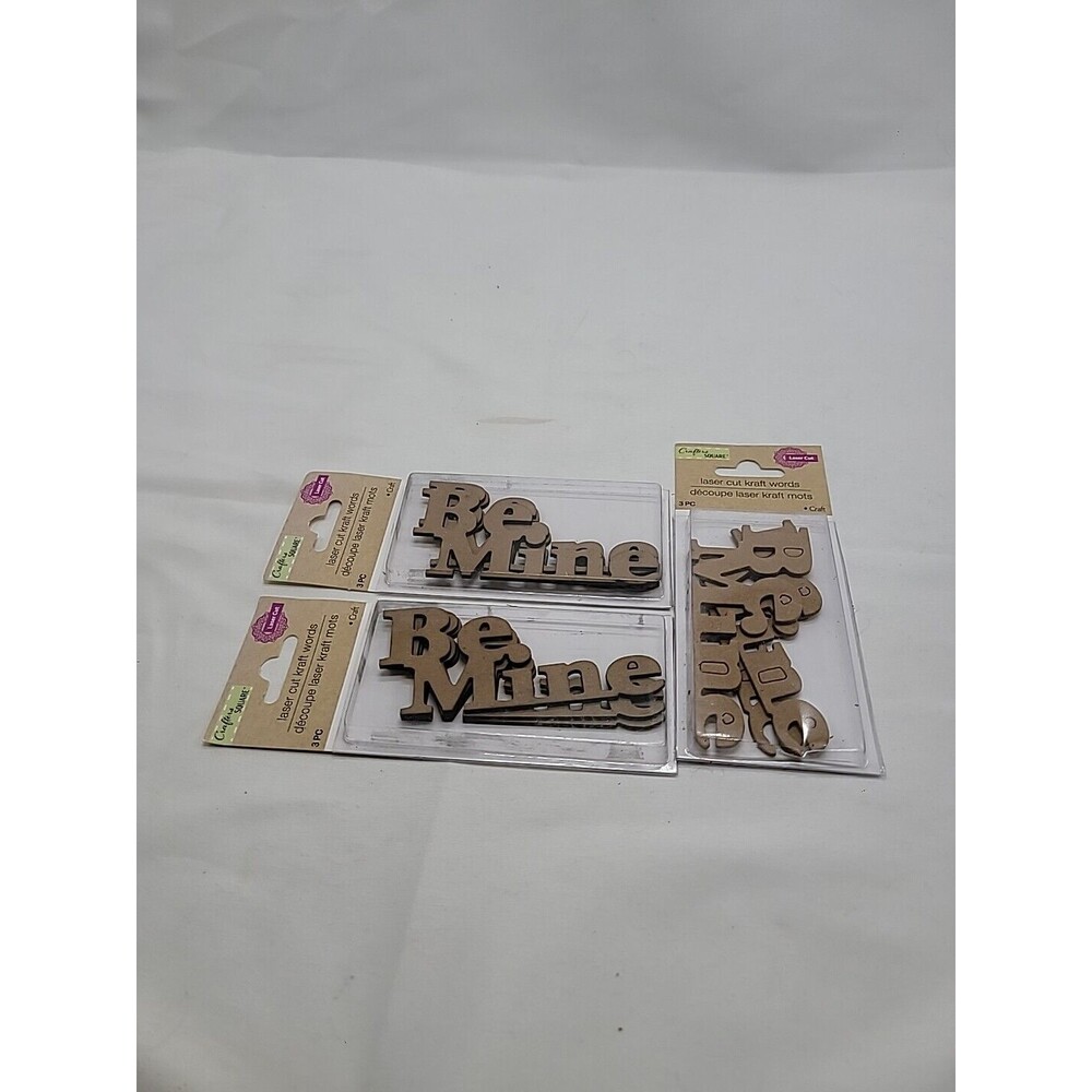 Crafter's Square Laser Cut Words Be Mine LOT OF 3 Packages TOTAL 9 Words New